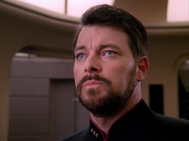 Riker gives the order to fire on the Borg