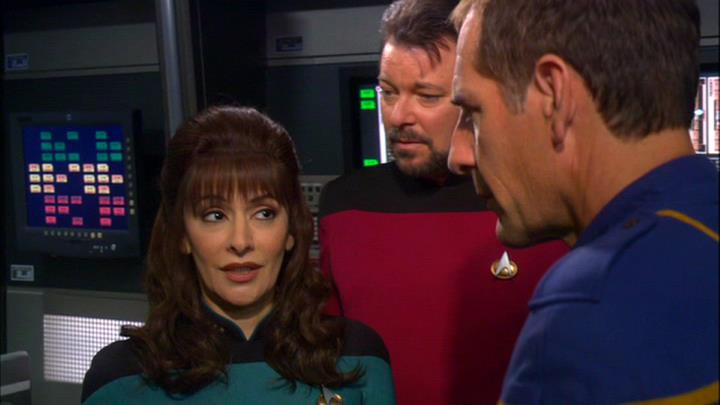 Troi and Riker observe Archer