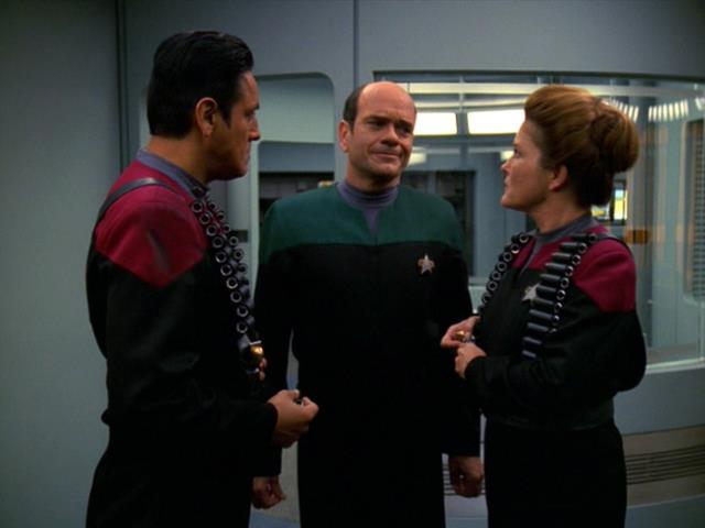 The EMH equips Chakotay and Janeway with the serum