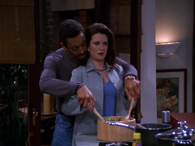 Ben teaches Karen how to cook